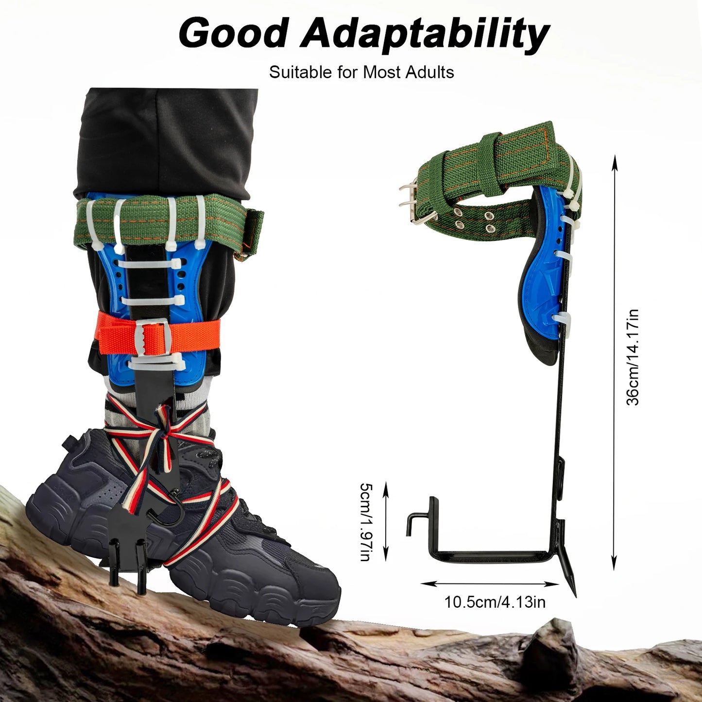 Tree Climbing Spikes Kit w/Safety Harness Gloves Double Teeth Tree Climbing Gear Climber Arborist Aider Tool