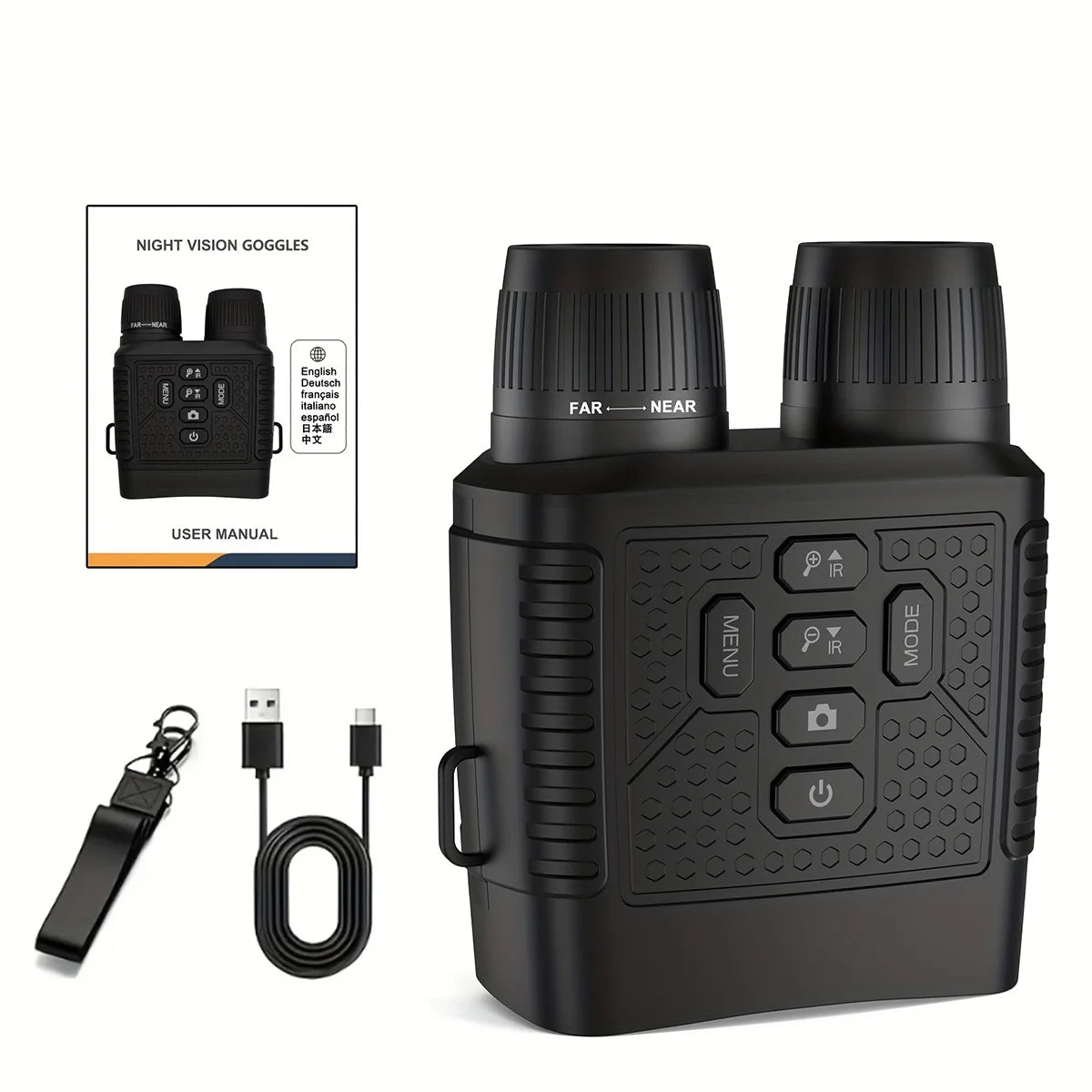 2.5K Digital Night Vision Binoculars 3" Large Screen 6X Digital Zoom Infrared Night Vision Goggles 800M Full Dark View Support Photo Video Recording Rechargeable Telescope for Hunting Camping Wildlife Observation Security Sur