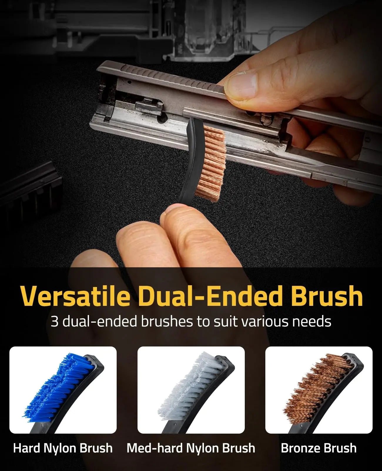 CVLIFE Gun Cleaning Kit for 9mm/.22/.223/5.56mm/12GA/.38/.357 - Gun Cleaner, Cleaning Brushes, Picks, 2 Empty Oil Bottles, Patch