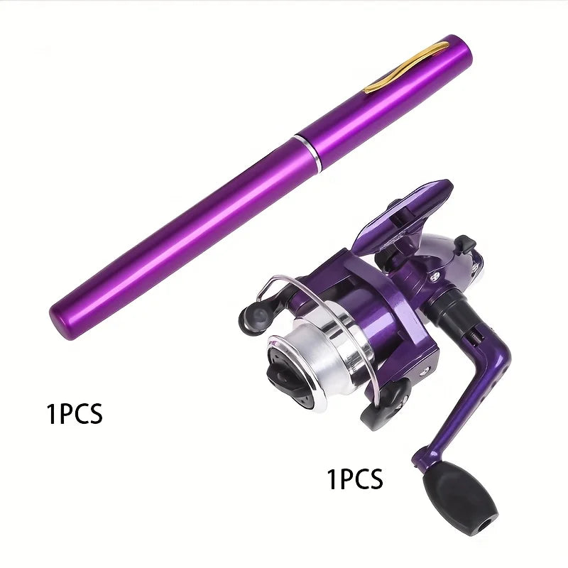 Pen Fishing Rod and Reel Combos Spinning Wheel Travel Rod Set 1M Mini Pocket Ice Rod with Reel for for Fly Fish Sea Saltwater
