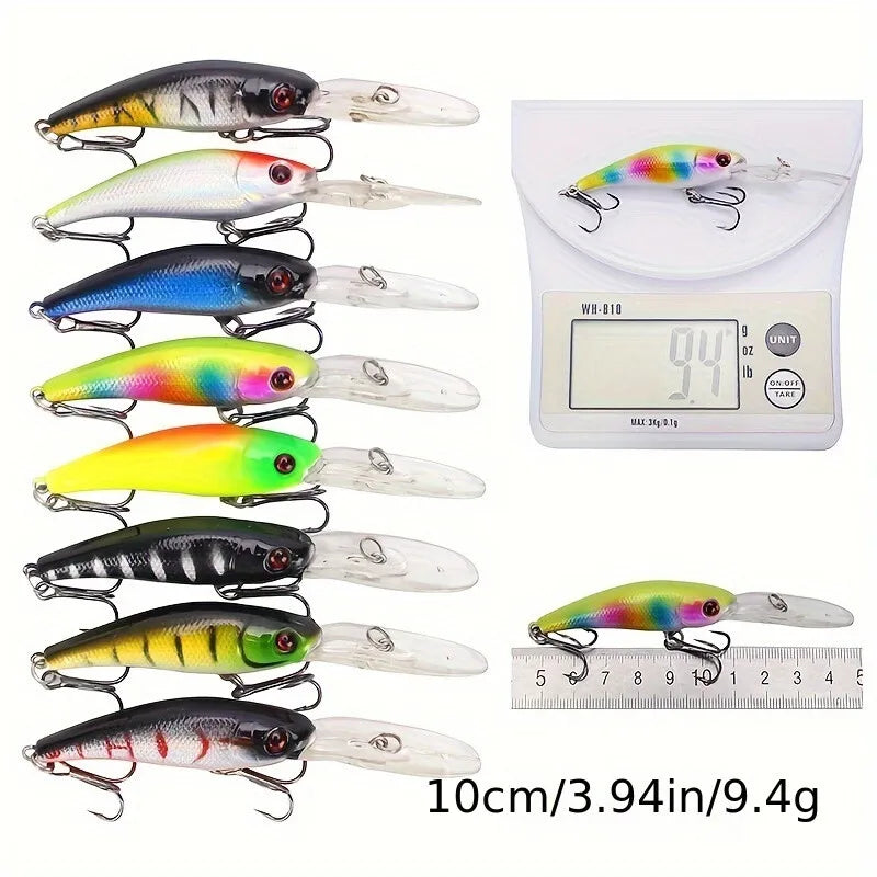 43pcs Minnow Fishing Lures Kit - Hard Bait Plastic Tackle Crank Baits