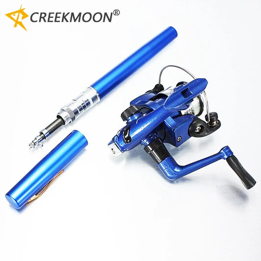Pen Fishing Rod and Reel Combos Spinning Wheel Travel Rod Set 1M Mini Pocket Ice Rod with Reel for for Fly Fish Sea Saltwater