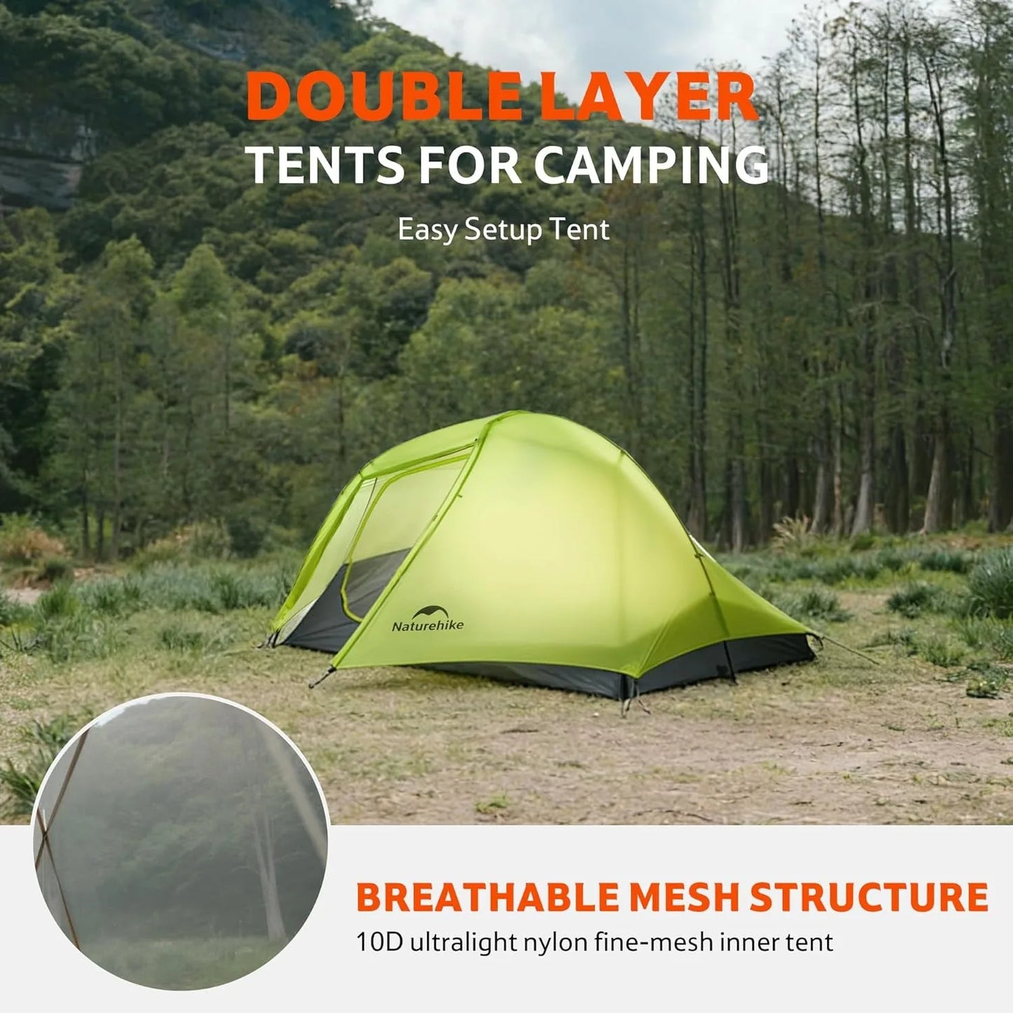 Naturehike Star Trail EXT Hiking Tent Outdoor Camping Ultralight Rainstorm Protection Wild Tent 1-2 Person 0D Nylon Backpacking Tent
