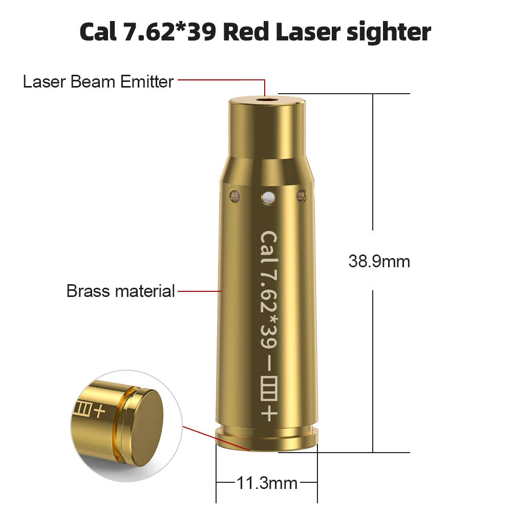 Cal 7.62*39 Red Laser Calibration Tool - Hunting Accessories Training Shooting Calibrator.