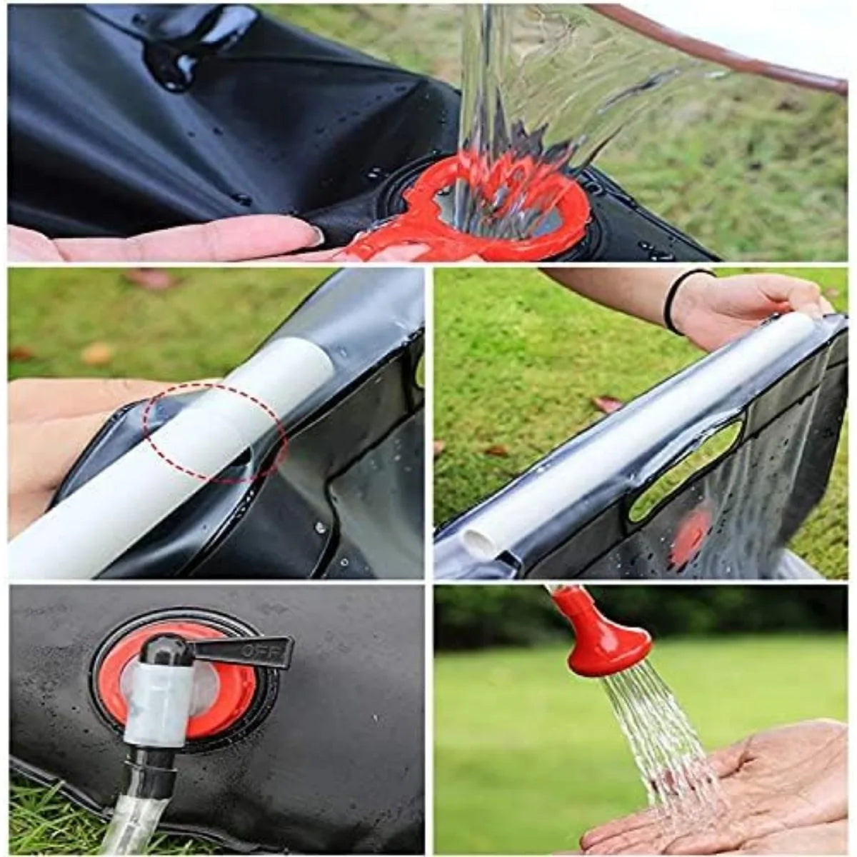 Portable Pop Up Camping Shower Tent with 20L Solar Heated Water Bag for Outdoor Privacy Bathing