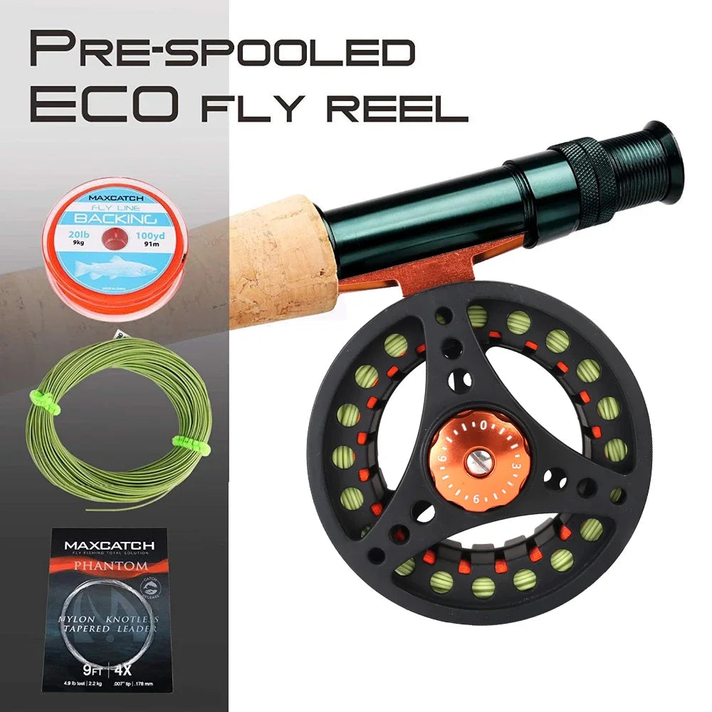 MAXIMUMCATCH ECO Fly Reel – Ultra-Light Large Arbor Aluminum 2-8WT with Manual Changeover | Precision Machined Fly Fishing Reel