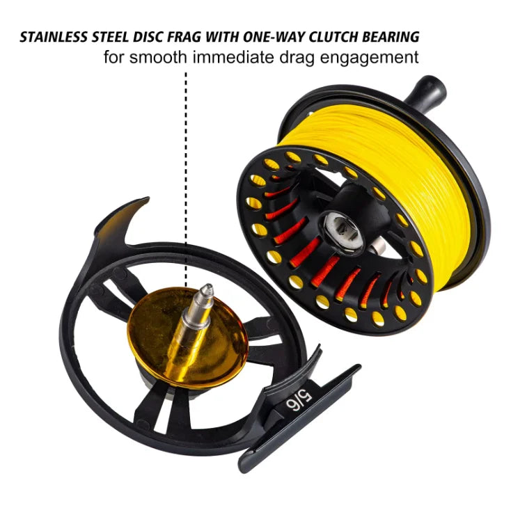 Goture Fly Fishing Reel with Line Combo 5/6 7/8wt Trout Fly Reel Large Arbor Die Casting Fishing Reel Aluminum Alloy Pre-Loaded