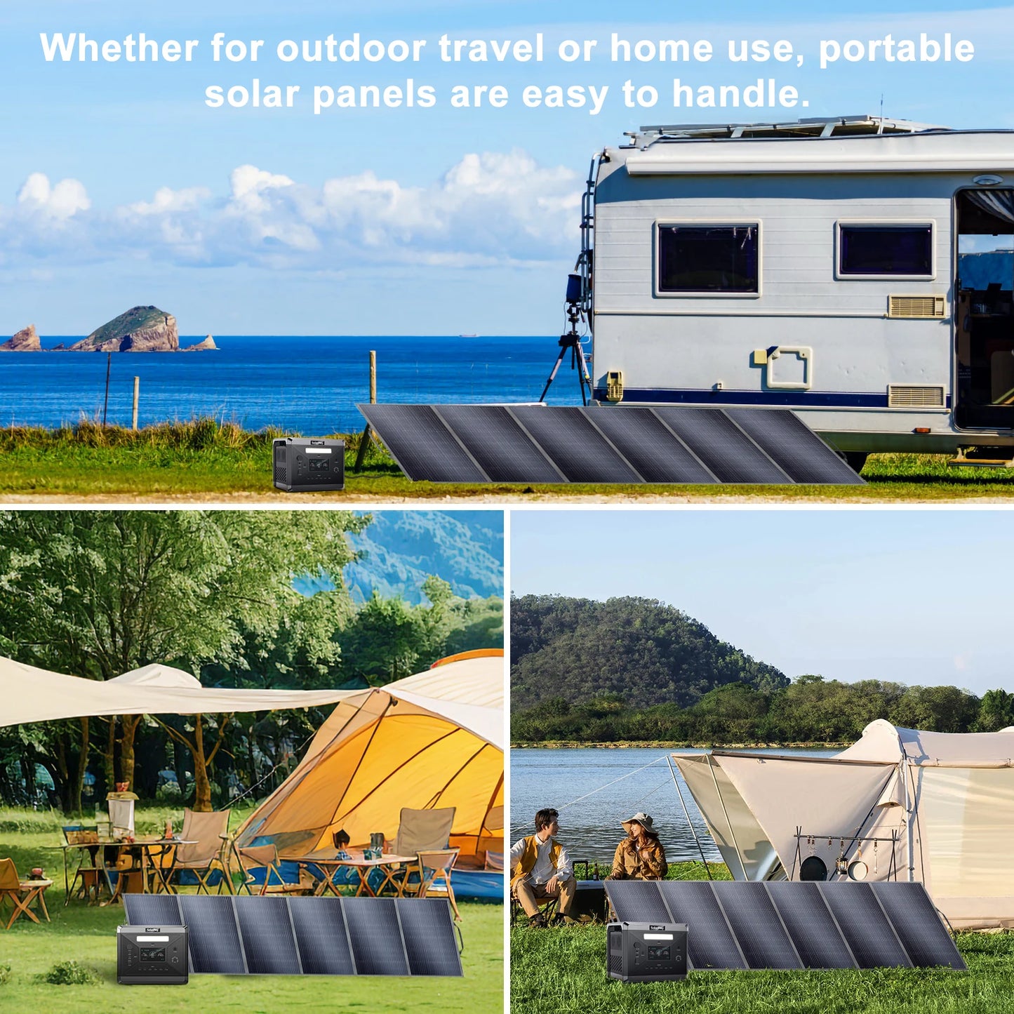 SOLARPLAY 400W Foldable Solar Panel High-Efficiency Solar Module Solar Charger with Solar Output for RV Off-Grid Boat Home Camp