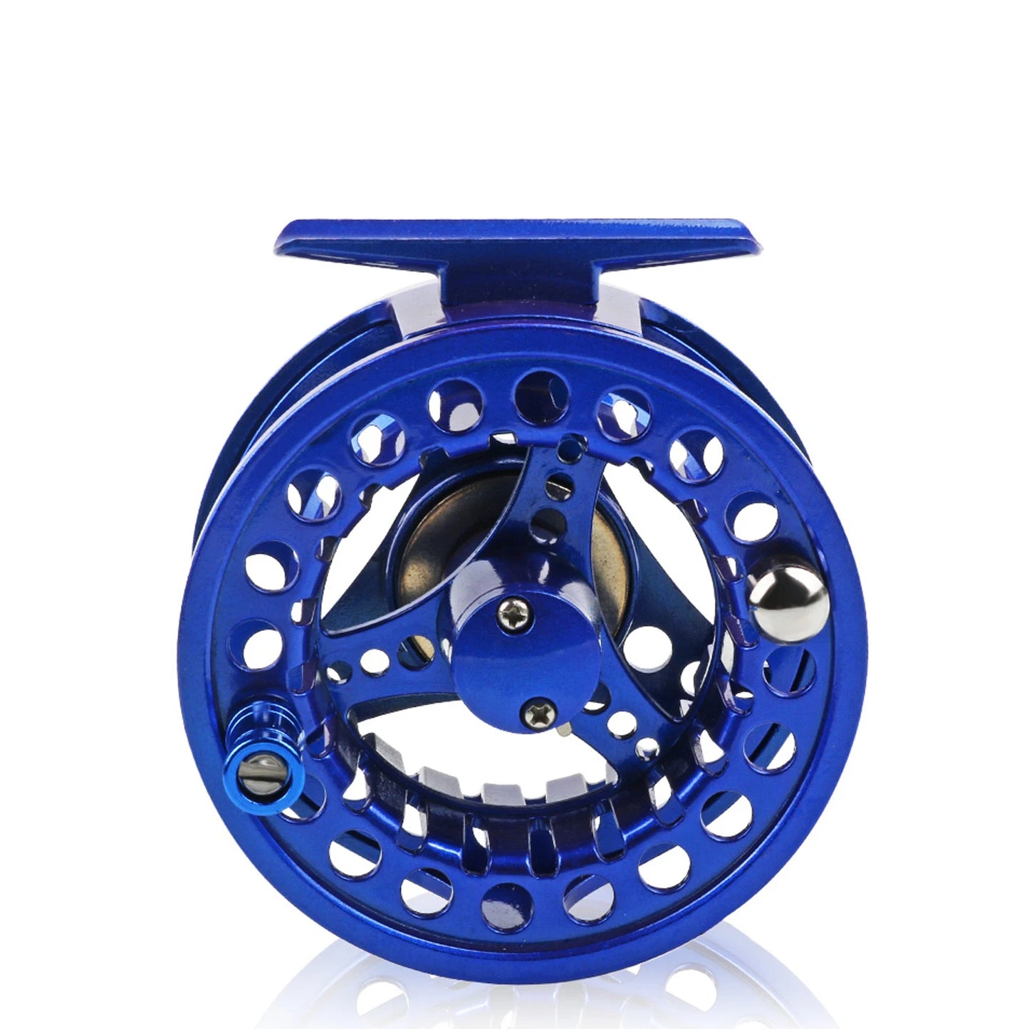 Sougayilang Multicolor Fly Fishing Reel CNC Aluminium Alloy Spool with Non-Slip Drag Knob Brake Disc for Better Fishing Pesca