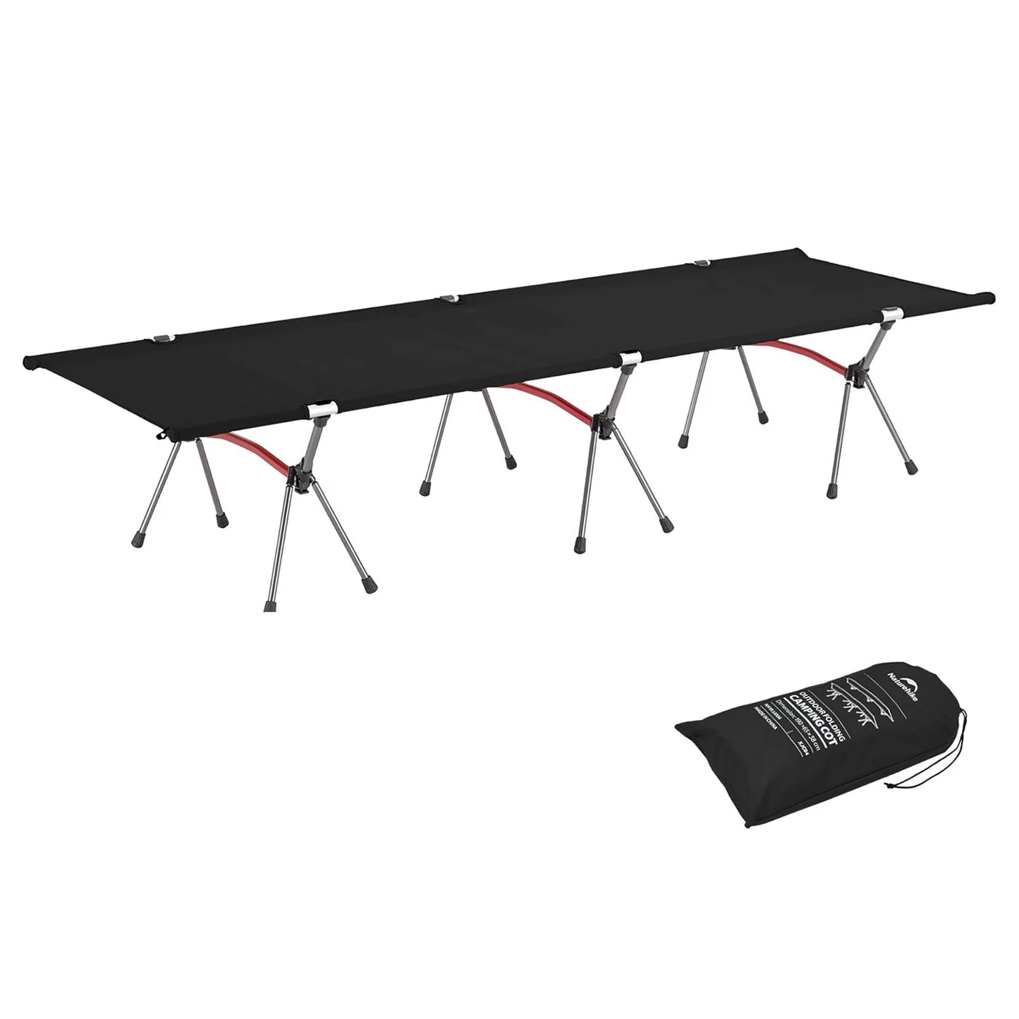 Naturehike Folding Camping Cot Height Adjustable Ultralight Backpacking Cot Portable Outdoor Travel Camping Bed Tent Bed