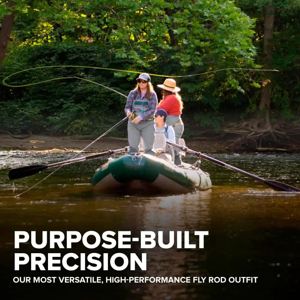 Fly Rod and Reel Outfit for Fly Fishing, Black Chrome Blank with Ceramic Guides, Durable Reel Seat, Comes with Rod Tube, Reel, L