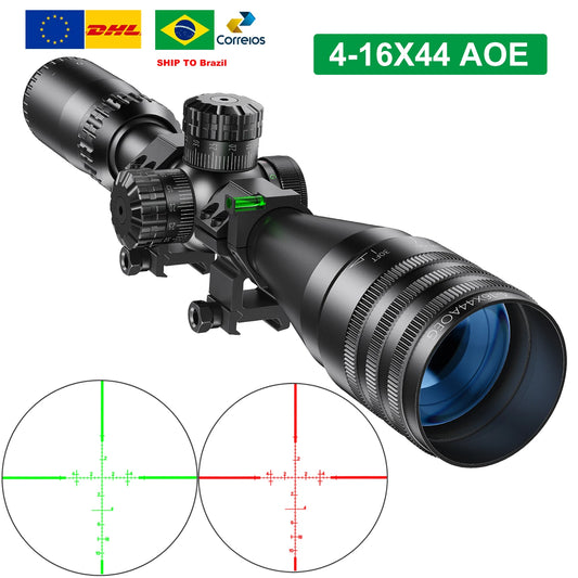 Tactical 4-16x44 AOE Scopes Hunting Scopes Tactical Air Luneta Para Rife De Caça Red Green Illuminated Sight