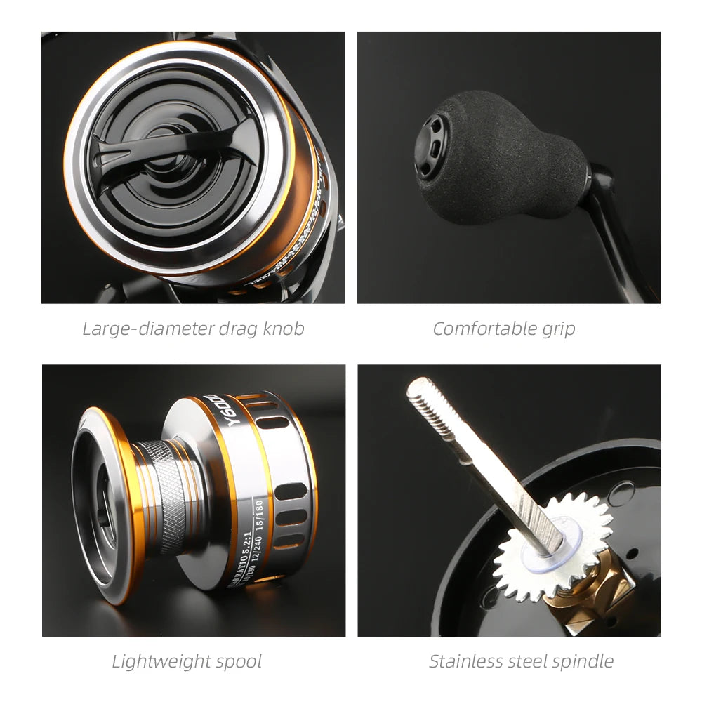 Rooblinos RY 1000-7000 Series Spinning Fishing Reel Ultralight Max Drag 15kg Lure Fishing Spinning Reel Saltwater Wheel