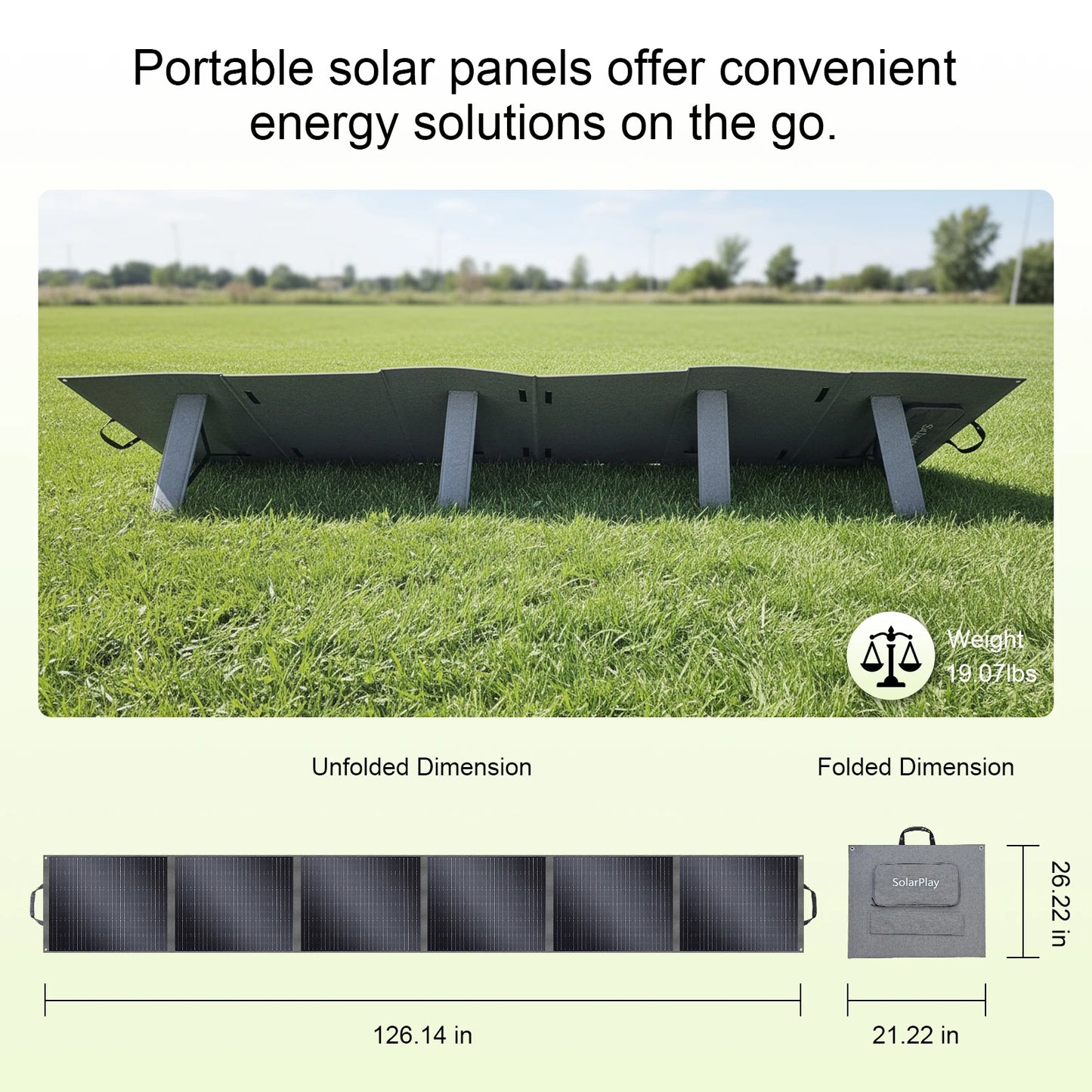 SOLARPLAY 400W Foldable Solar Panel High-Efficiency Solar Module Solar Charger with Solar Output for RV Off-Grid Boat Home Camp