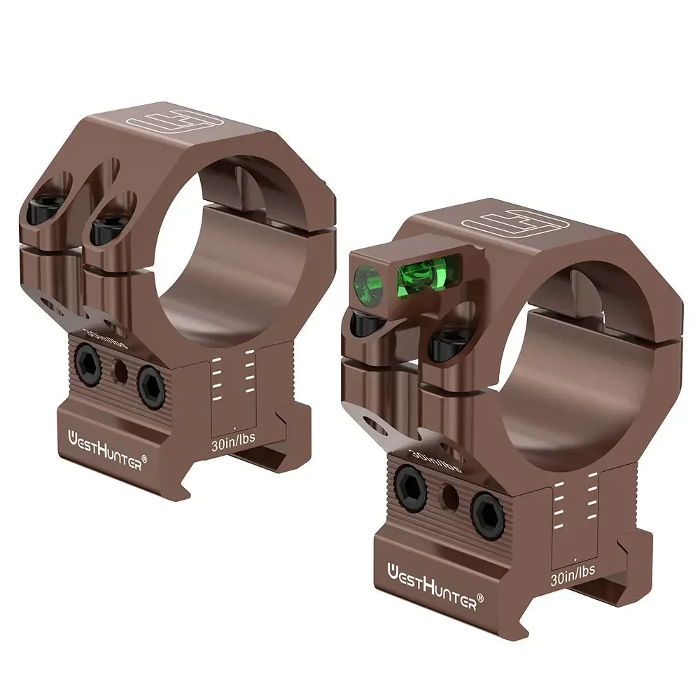 WestHunter Advanced Center Height Adjustable Picatinny Mount MOA and Elevation Adjust Bubble Level Rings for 34mm 30mm Tube