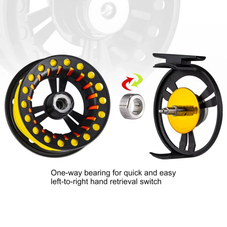 Goture Fly Fishing Reel with Line Combo 5/6 7/8wt Trout Fly Reel Large Arbor Die Casting Fishing Reel Aluminum Alloy Pre-Loaded