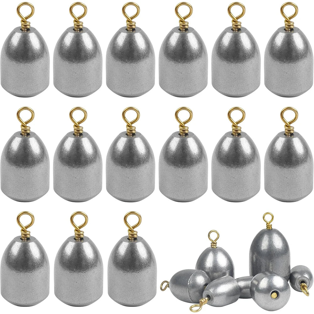 15Pcs Iron Fishing Weights Sinkers Kit Bass Casting Sinkers Weights Drop Shot Catfish Weights Sinkers for Saltwater Freshwater