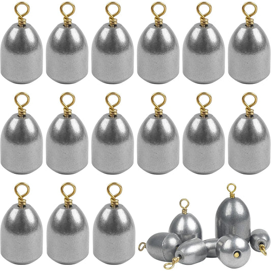 15Pcs Iron Fishing Weights Sinkers Kit Bass Casting Sinkers Weights Drop Shot Catfish Weights Sinkers for Saltwater Freshwater