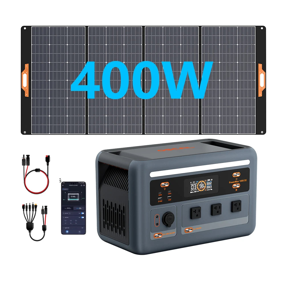 OSCAL PowerMax 1800se 1800W Portable Power Station 1024Wh LiFePO4 Continuous 3600W Surge 1H Fast Charge UPS Solar Generator APP Control for Home Hurricane Camping RV