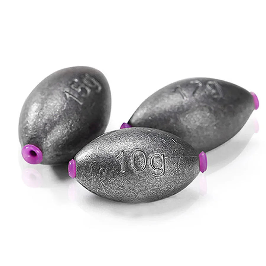 Fishing Weights Sinkers 20g-200g Fishing Olive Shape Rig Sinker Fishing Weight Split Shot Sink Fishing Tackle Tool Accessories