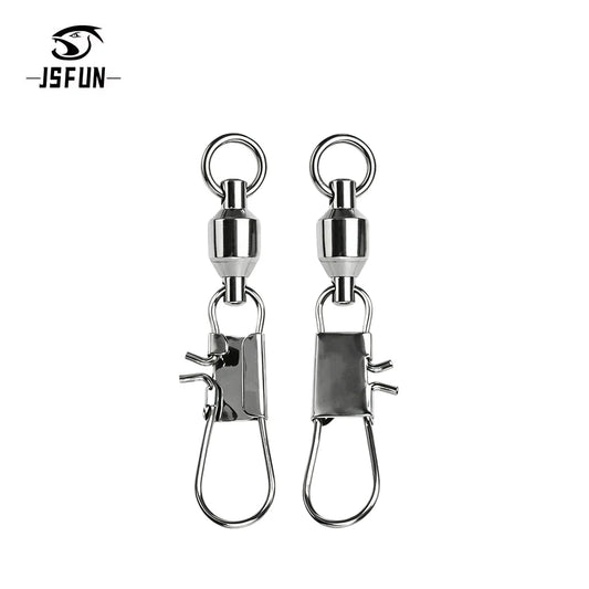 100Pcs 6# 10# Available B‑Type Stainless Steel Fishing Snap Swivel 360° Rolling Lure Quick Connector Anti‑Corrosion Fishing Gear
