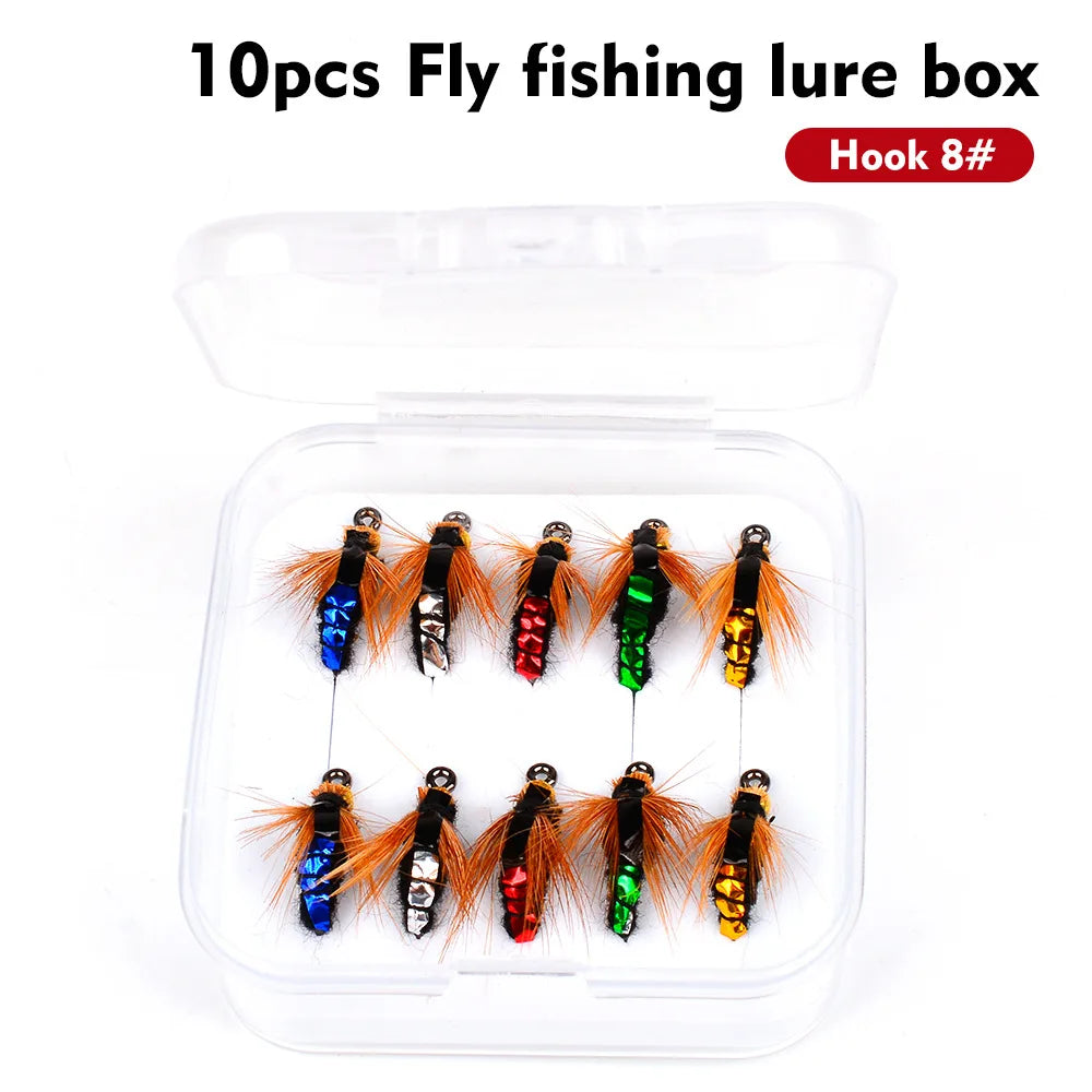 Fly hook micro-object Luya bait, boxed poisonous mosquito ant bionic butterfly nymph stream fishing small bee, simulated false bait