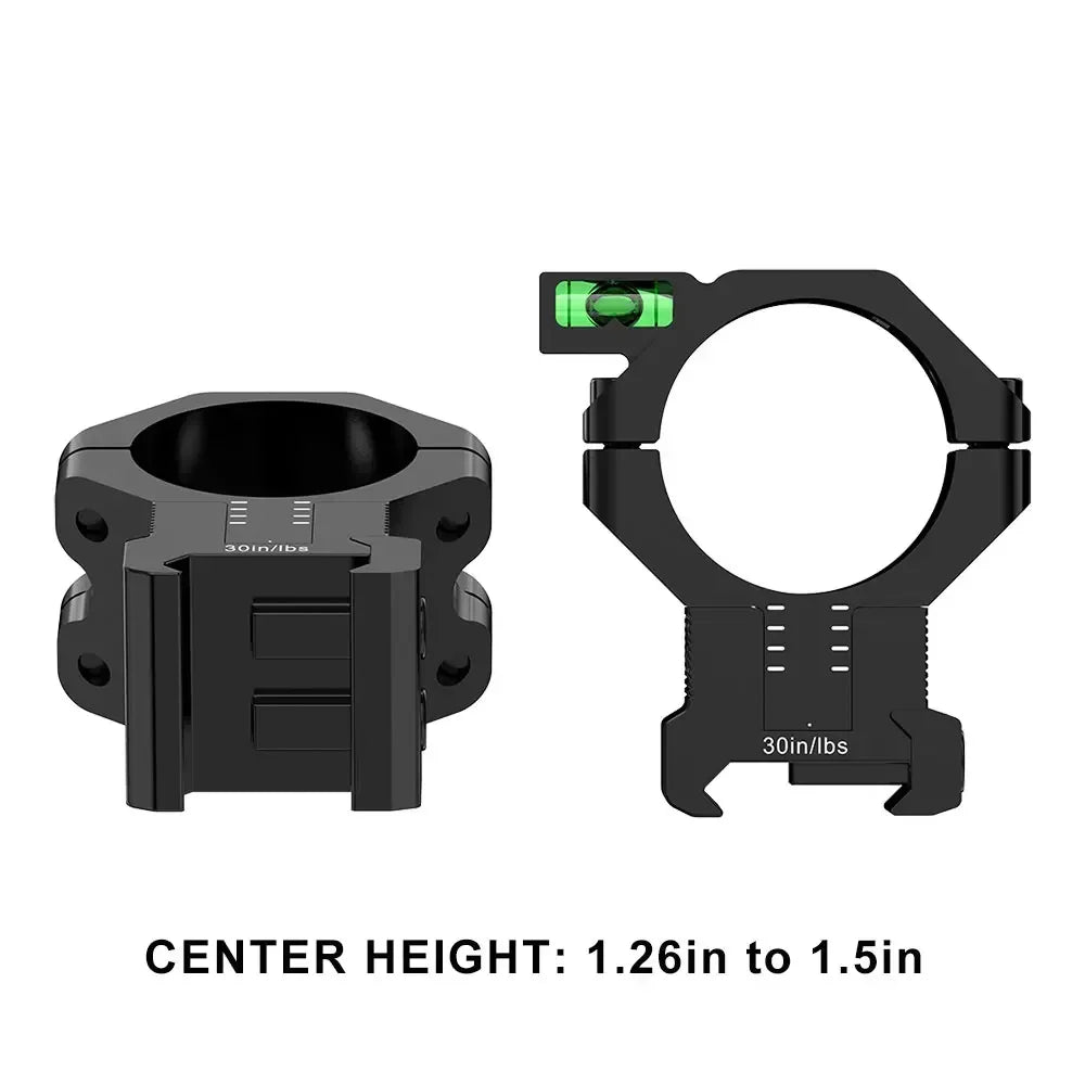 WestHunter Advanced Center Height Adjustable Picatinny Mount MOA and Elevation Adjust Bubble Level Rings for 34mm 30mm Tube