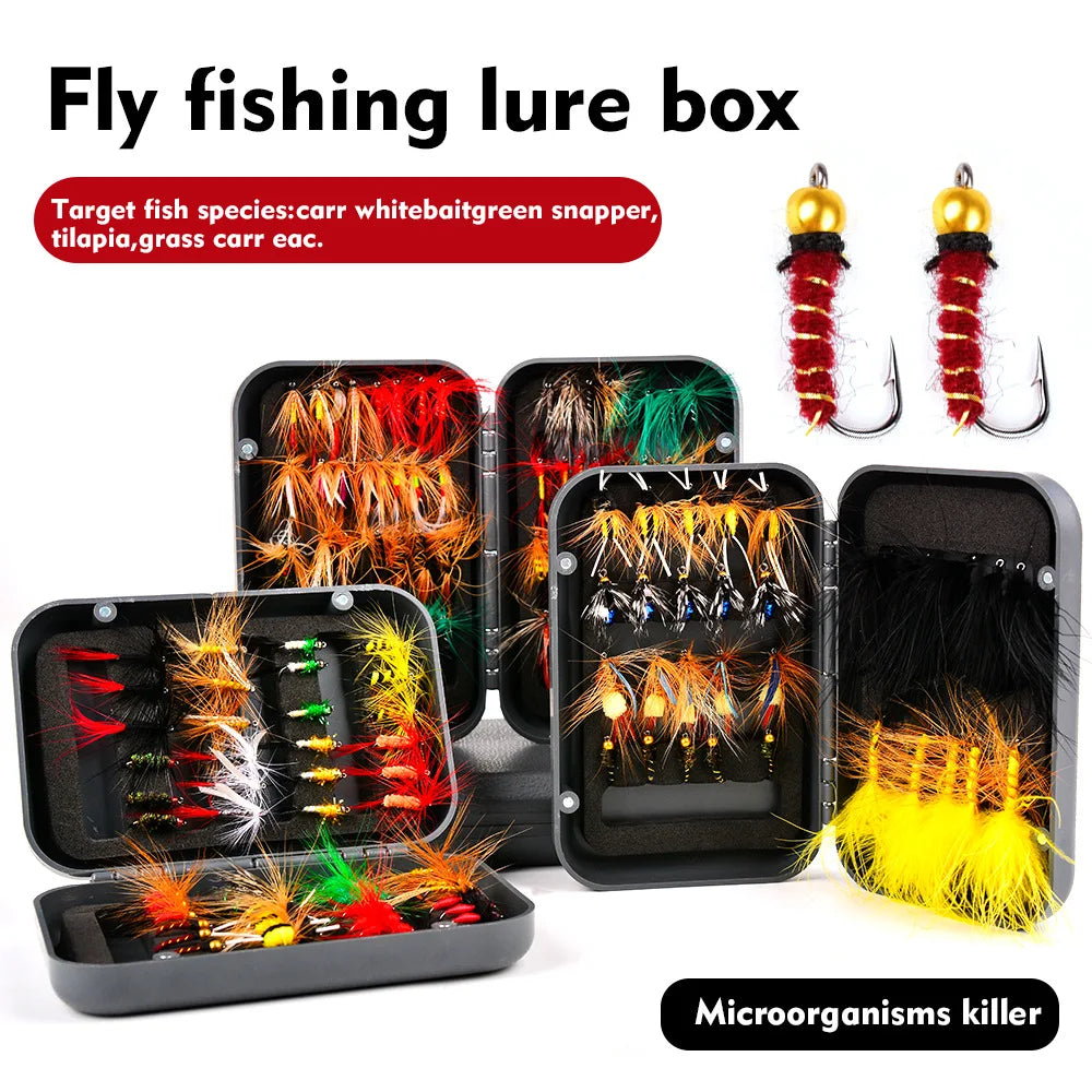 Fly hook micro-object Luya bait, boxed poisonous mosquito ant bionic butterfly nymph stream fishing small bee, simulated false bait