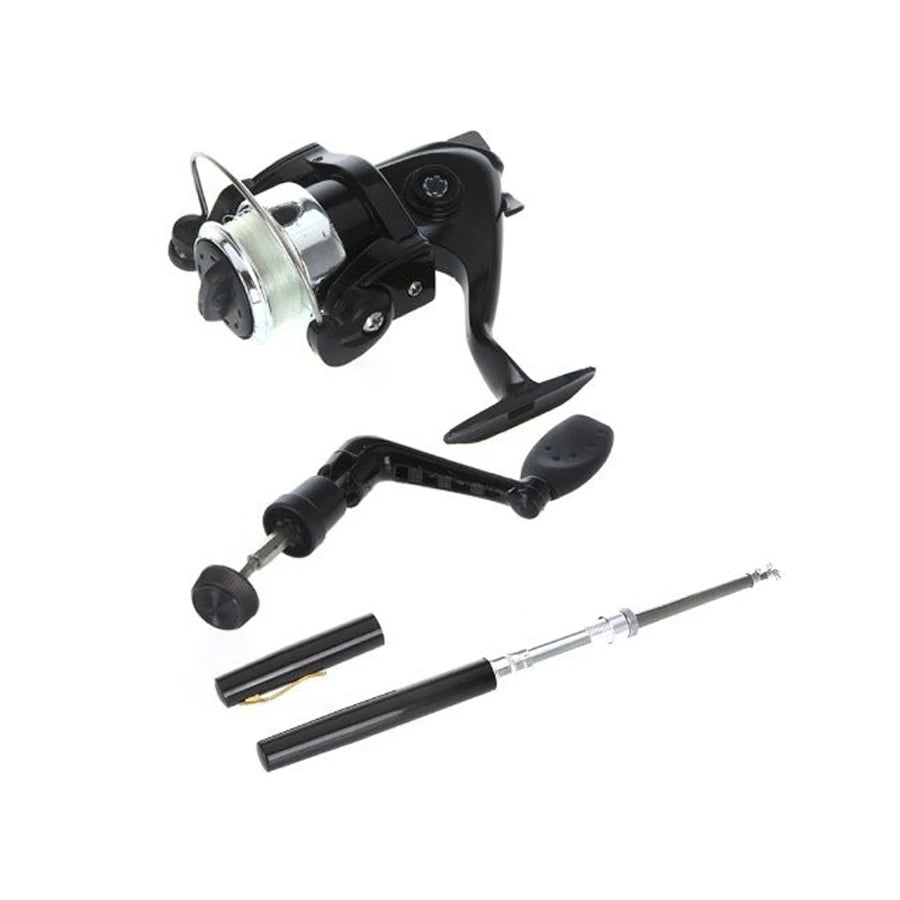 Pen Fishing Rod and Reel Combos Spinning Wheel Travel Rod Set 1M Mini Pocket Ice Rod with Reel for for Fly Fish Sea Saltwater