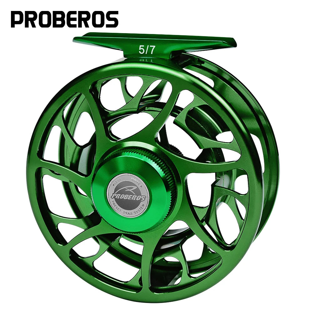 PROBEROS 3+1BB Fly Fishing Wheel 3/4-5/6-7/8 WT Fly Fishing Reel Aluminum Fly Reel CNC Machine Cut Large Arbor Die Casting