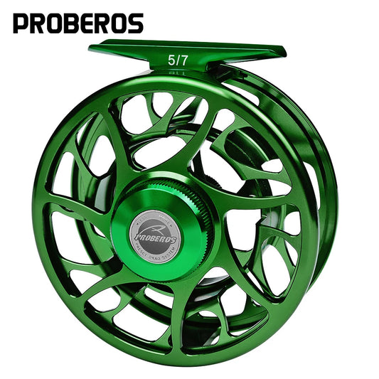 PROBEROS 3+1BB Fly Fishing Wheel 3/4-5/6-7/8 WT Fly Fishing Reel Aluminum Fly Reel CNC Machine Cut Large Arbor Die Casting