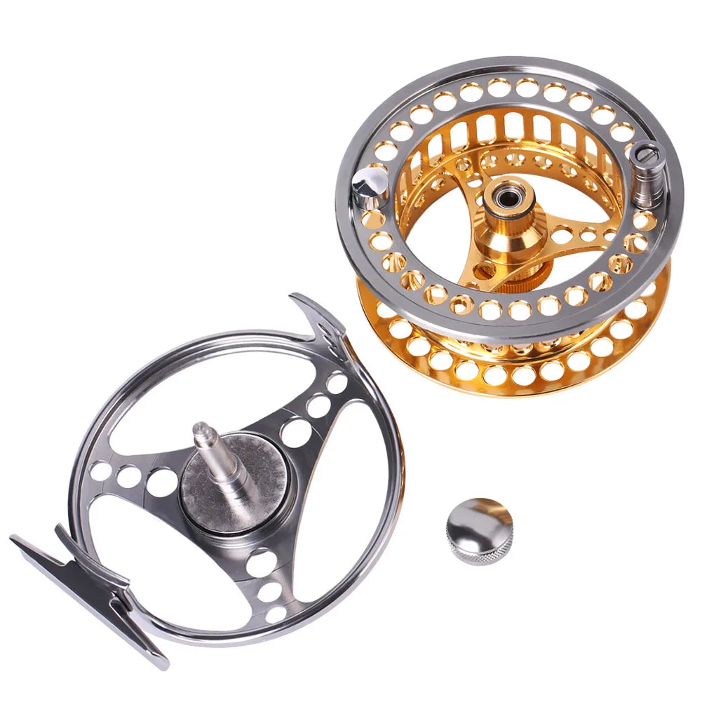 Sougayilang Fly Fishing Reel Large Arbor 2+1 BB with CNC-machined Aluminum Alloy Body and Spool Fly Reels Pesca