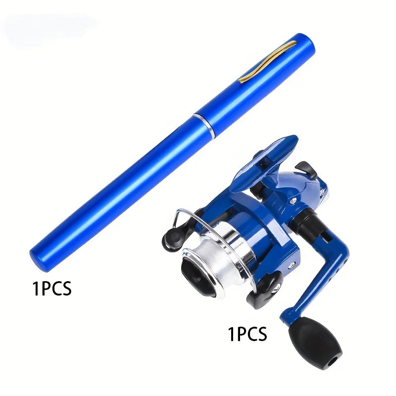 Pen Fishing Rod and Reel Combos Spinning Wheel Travel Rod Set 1M Mini Pocket Ice Rod with Reel for for Fly Fish Sea Saltwater