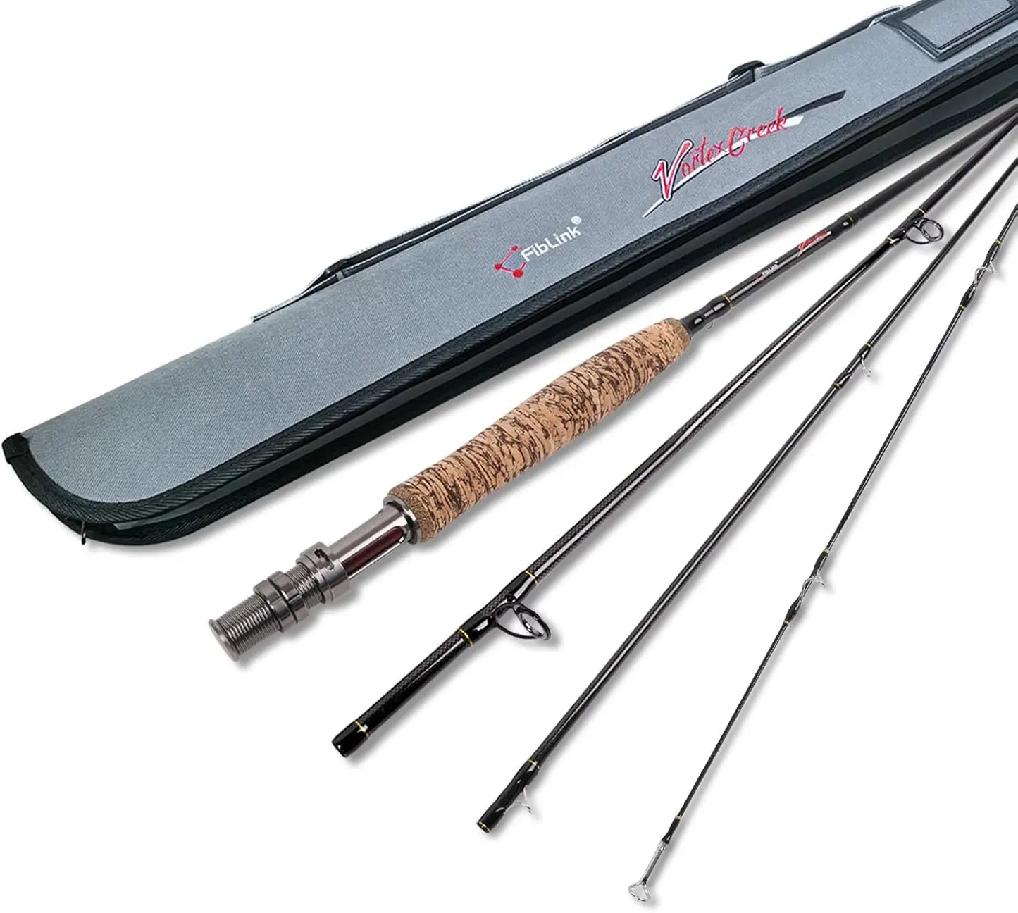 Travel Fly Rod 4-Piece Set with Carrying Case, Carbon Blank Moderate Fast Action, 7'6" 3/4wt to 10' 9/10wt Fishing Pole for Stre