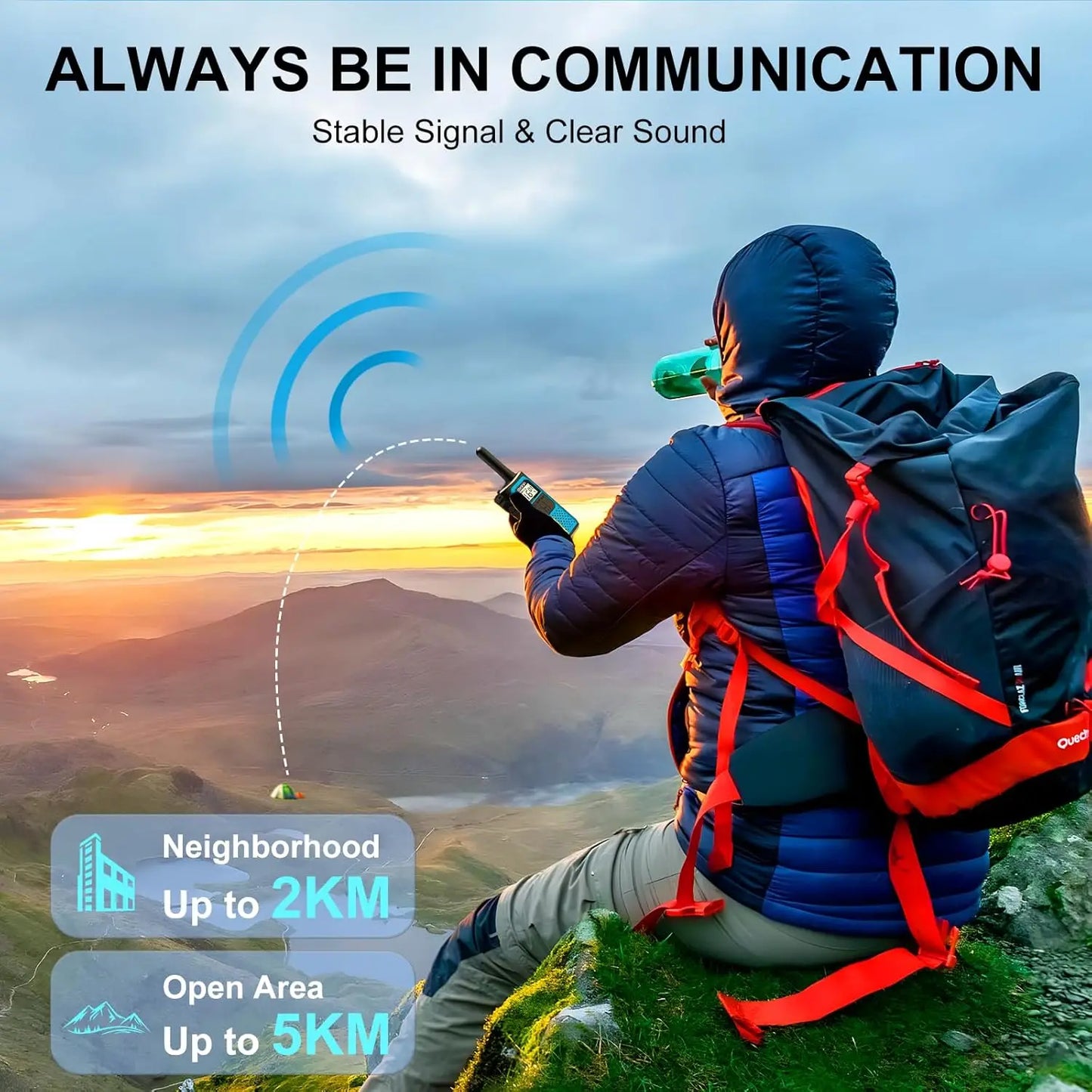 2/3/4 Pack Walkie Talkies for Adults and Kids, Long Range Rechargeable 2 Way Radios with VOX for Camping Hiking Cycling