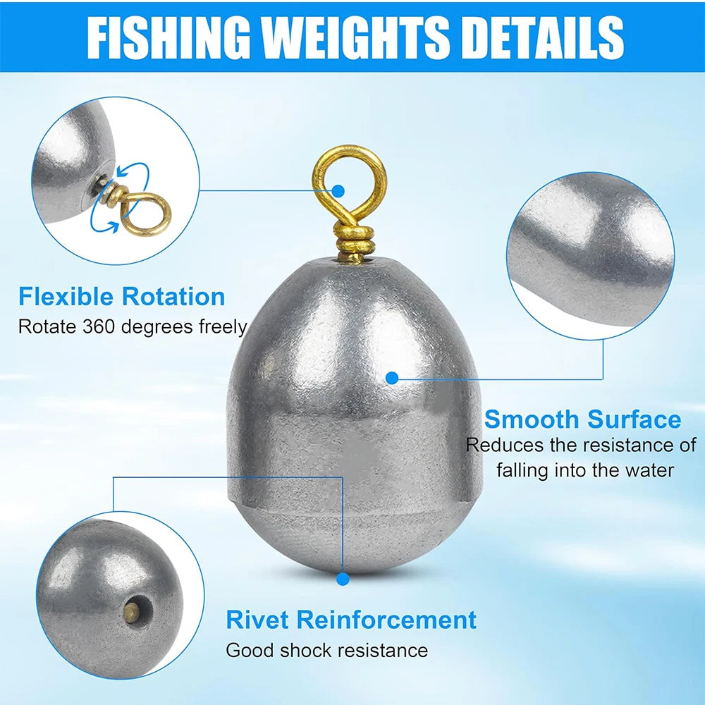15Pcs Iron Fishing Weights Sinkers Kit Bass Casting Sinkers Weights Drop Shot Catfish Weights Sinkers for Saltwater Freshwater