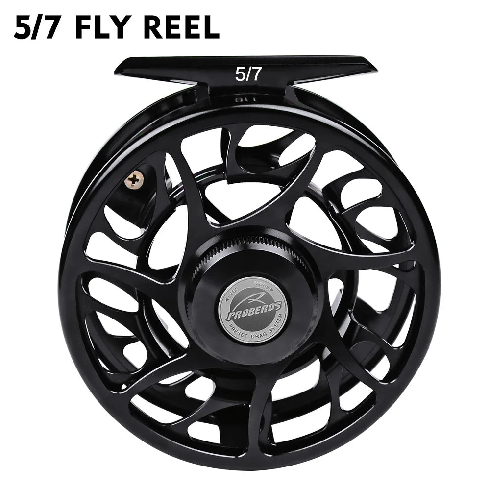 PROBEROS 3+1BB Fly Fishing Wheel 3/4-5/6-7/8 WT Fly Fishing Reel Aluminum Fly Reel CNC Machine Cut Large Arbor Die Casting