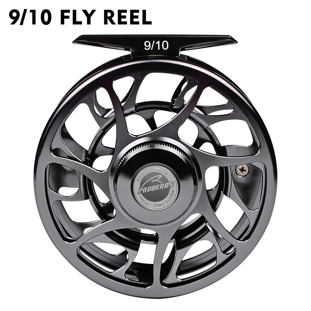 PROBEROS 3+1BB Fly Fishing Wheel 3/4-5/6-7/8 WT Fly Fishing Reel Aluminum Fly Reel CNC Machine Cut Large Arbor Die Casting