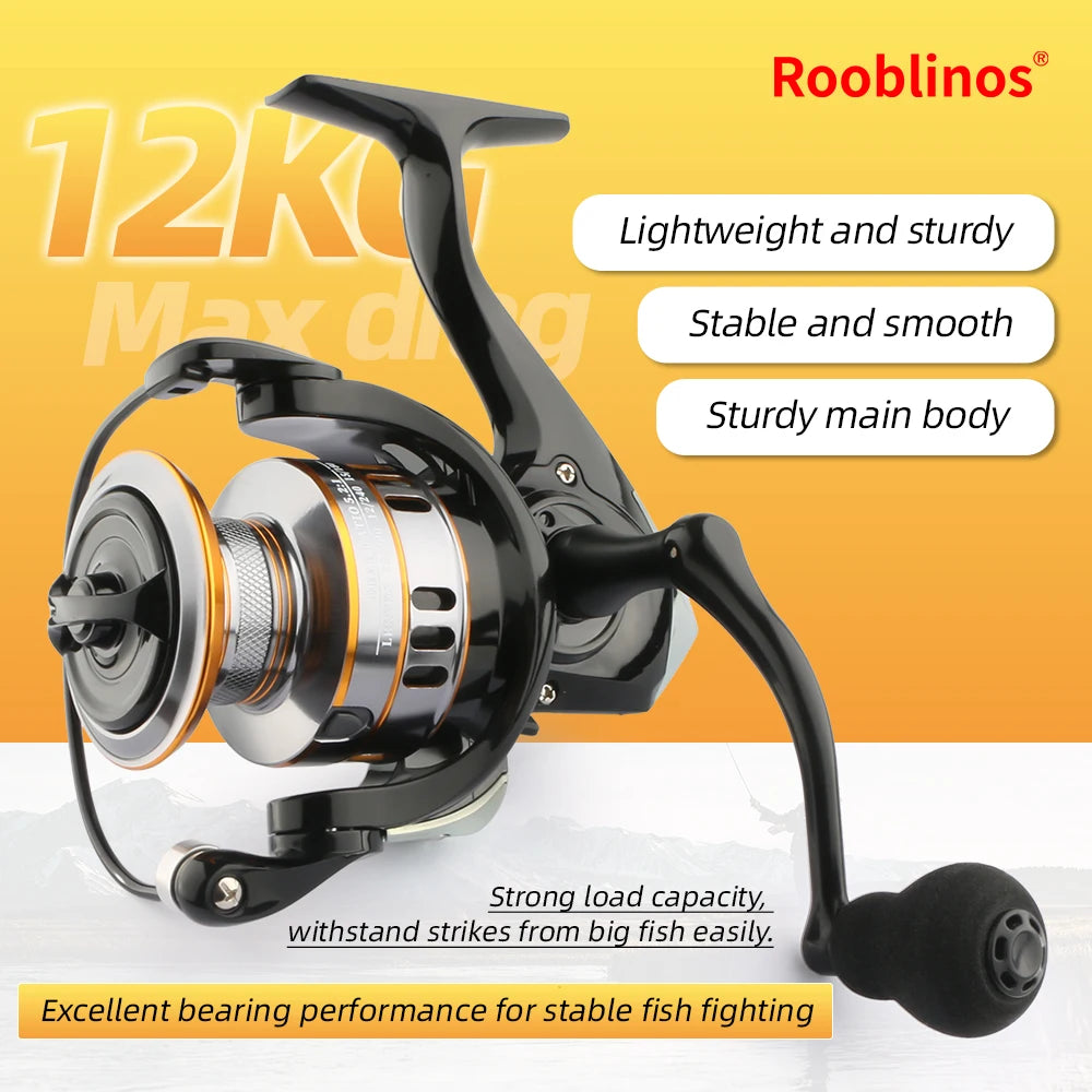 ROOBLINOS RY Lure Fishing Reel Spinning Reel 5.2:1 Smooth EVA Knob