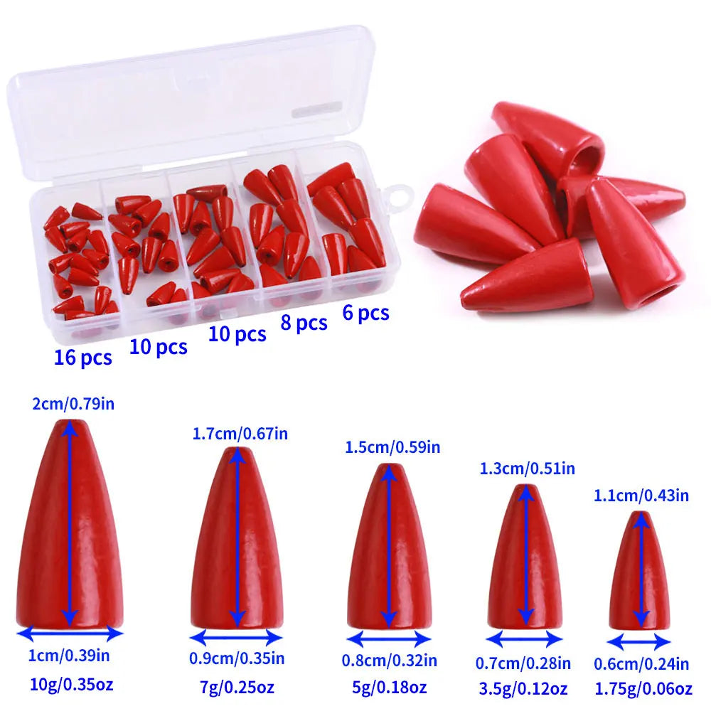 Bullet Shape Texas Rig Metal Sinker 1.75G -21G Fishing Weight Sinker Fishing Accessories All For Fishing