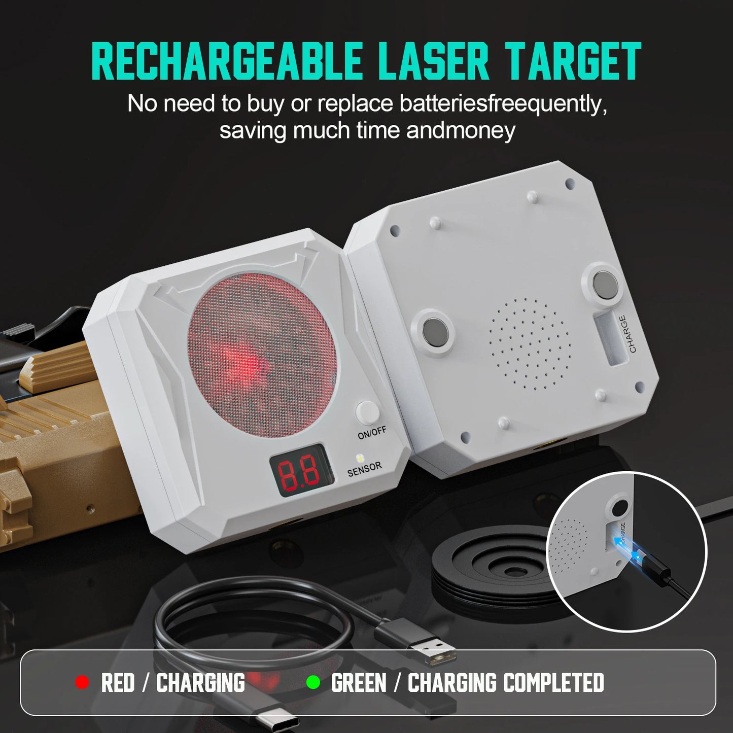 Infrared Induction Electronic Scoring Laser Target Color Sensitive Shooting Practice with Sound Effects Training Toy Equipment