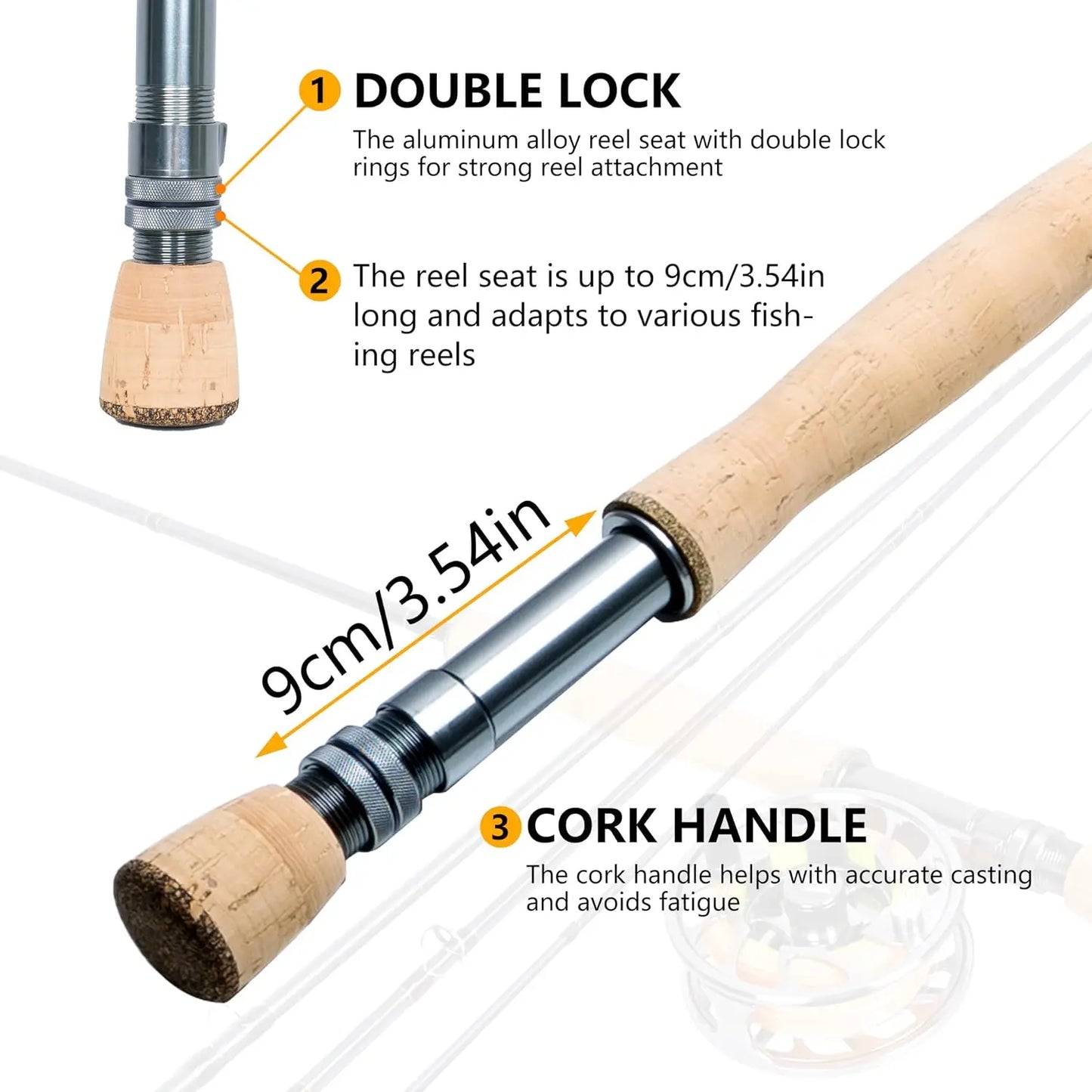 Fly Fishing Rod and Reel Combo Set - 4-Piece Travel Fly Rod with CNC-Machined Aluminum Alloy Reel, Complete Starter Kit for Begi