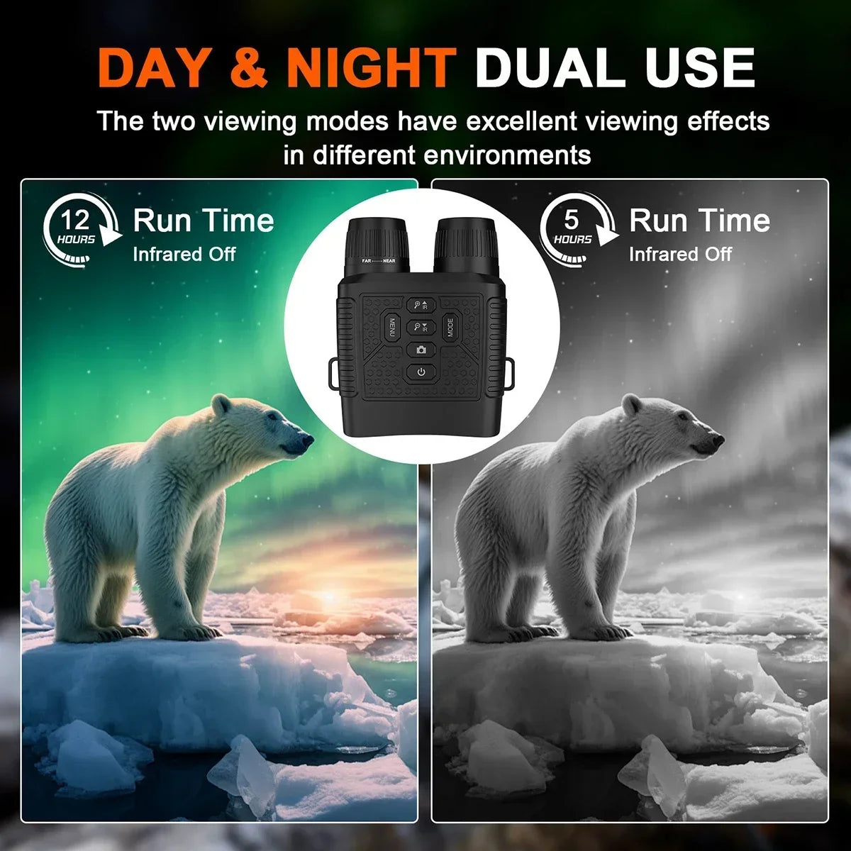 2.5K Digital Night Vision Binoculars 3" Large Screen 6X Digital Zoom Infrared Night Vision Goggles 800M Full Dark View Support Photo Video Recording Rechargeable Telescope for Hunting Camping Wildlife Observation Security Sur