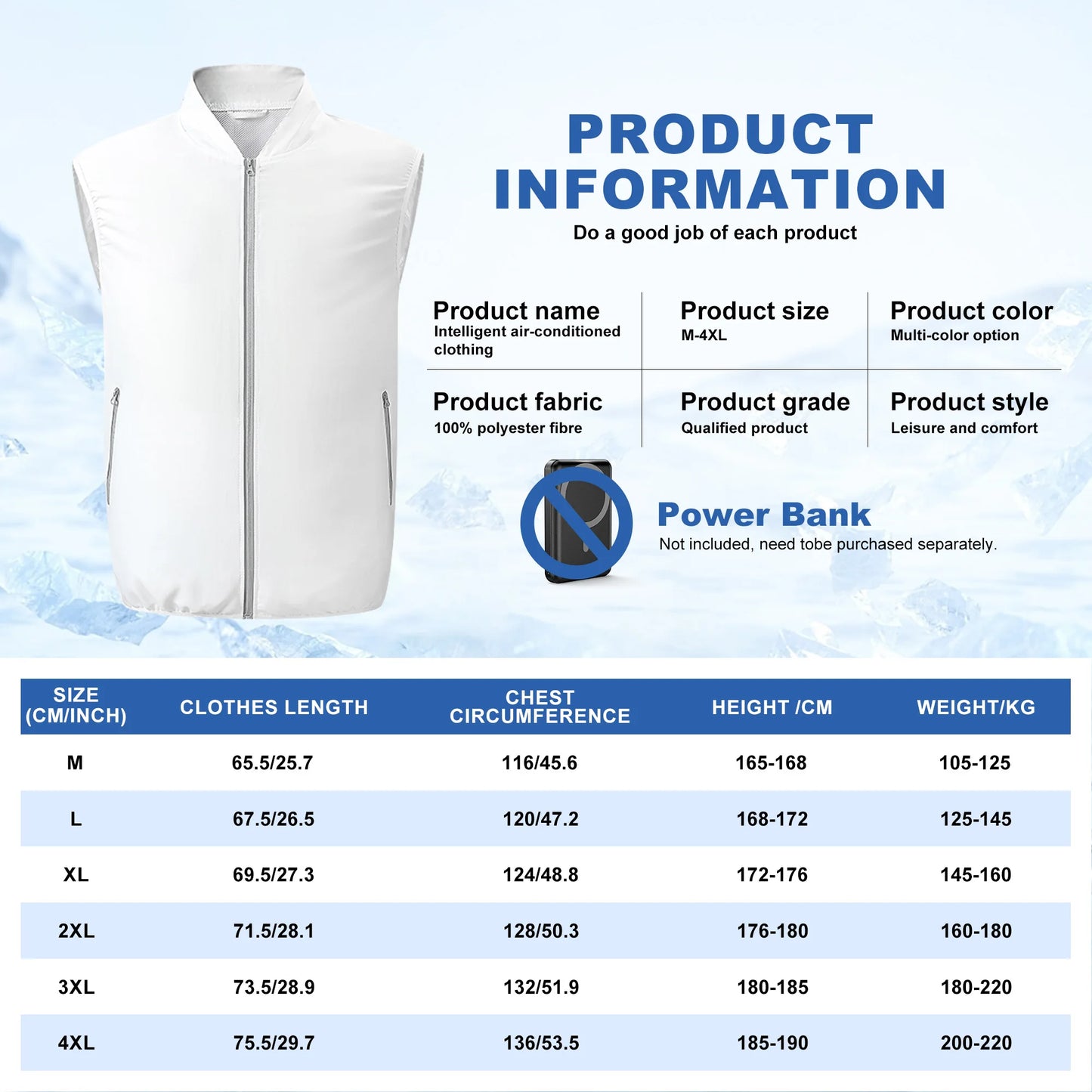 Electric Fan Vest Cool Vest Cooling Fan Vest Air-conditioned Clothes Hiking Cooling 13 Hours High Temperature Work Fishing Vest