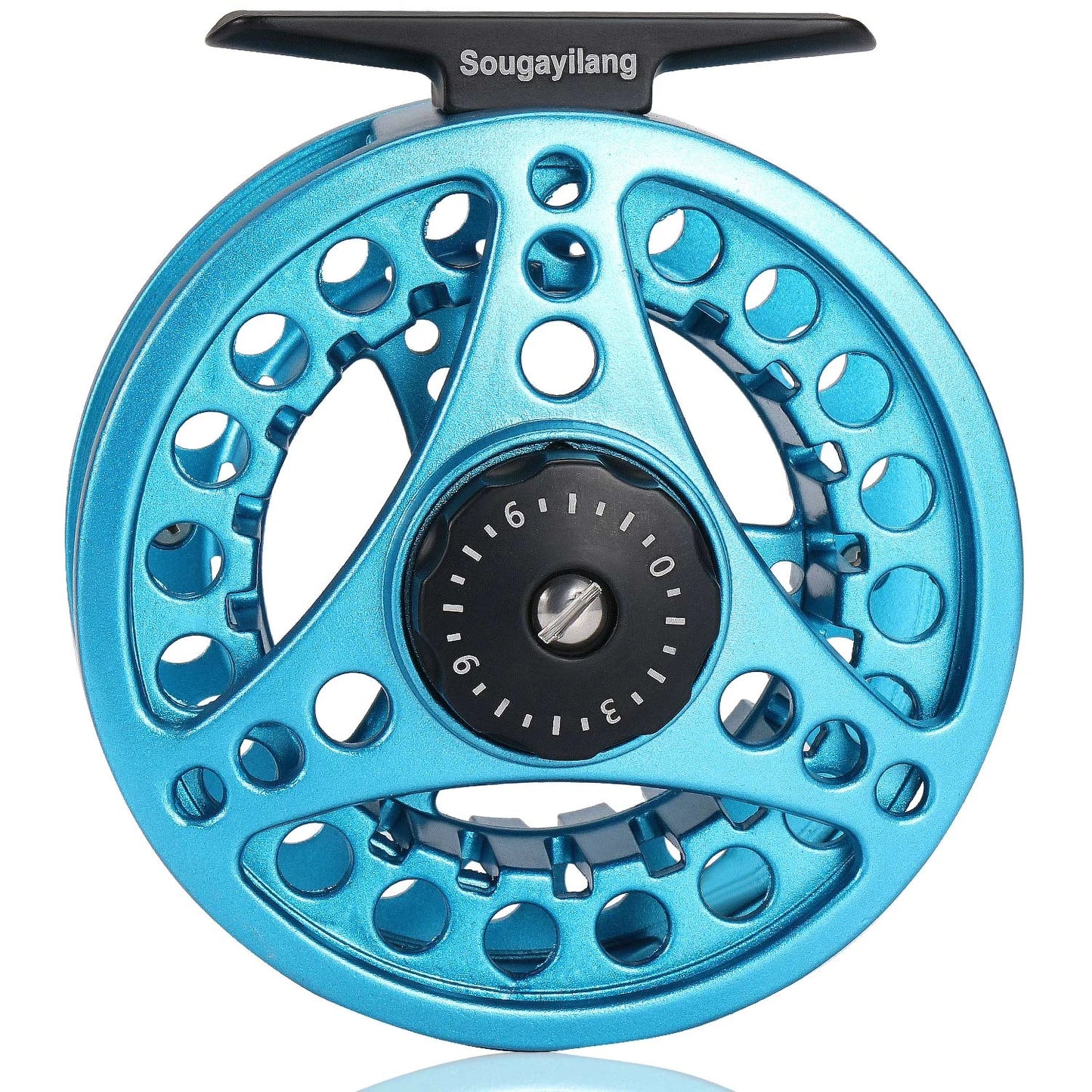 Sougayilang Multicolor Fly Fishing Reel CNC Aluminium Alloy Spool with Non-Slip Drag Knob Brake Disc for Better Fishing Pesca