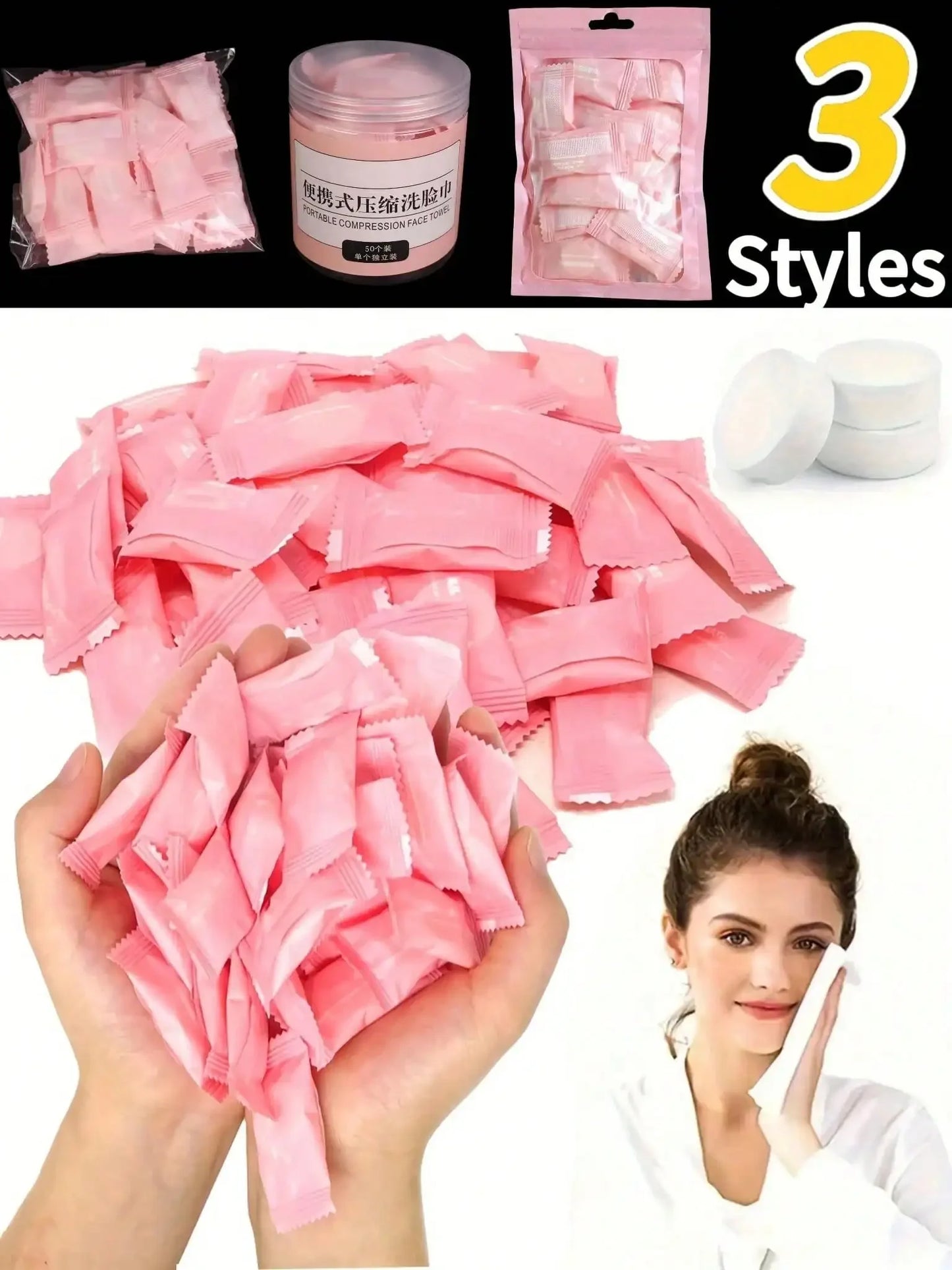100pcs Compressed Face Towels, Disposable Compressed Towels, Portable Cleansing Wet Wipes, Soft Travel Face Towels, Portable Compressed Towels, Outdoor Camping Wet Wipes And Toilet Paper, Suitable For Outdoor Camping And Hiki