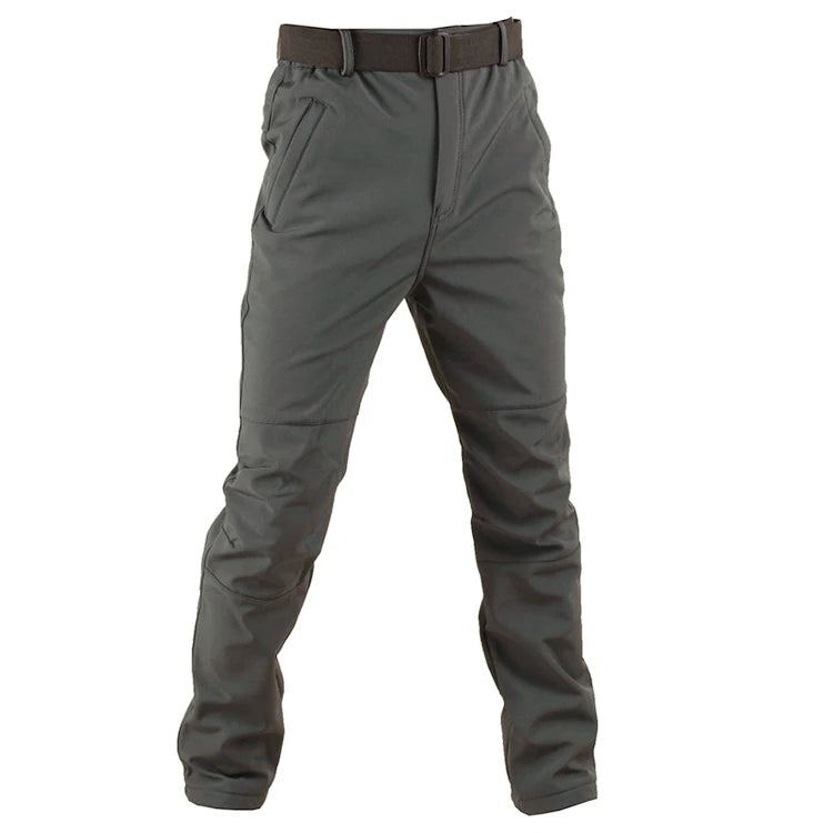TRVLWEGO Winter Men Camping Hunting Fishing Hiking Pants Tactic Travel Soft Shell Warm Waterproof Fleece Windproof Outdoor Trekking Trousers