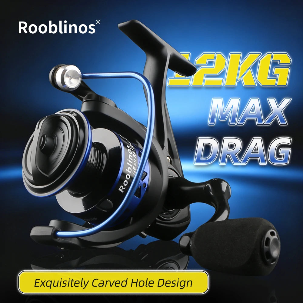 ROOBLINOS EASTING Spinning Reel Metal Spool 5.2:1 Gear Ratio 12BB Saltwater Freshwater Fishing Reel