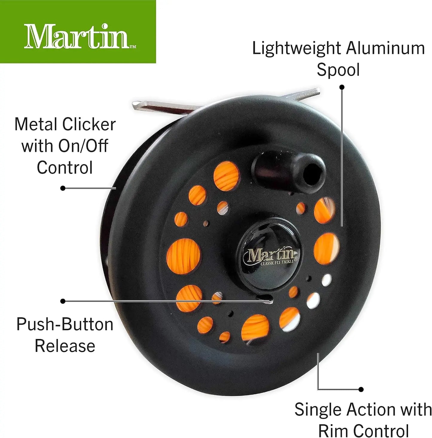 Complete Fly Fishing Set: 8-Ft 5/6-Weight 3-Piece Rod, Size 5/6 Rim-Control Reel Pre-spooled with Backing, Line & Leader, Plus C