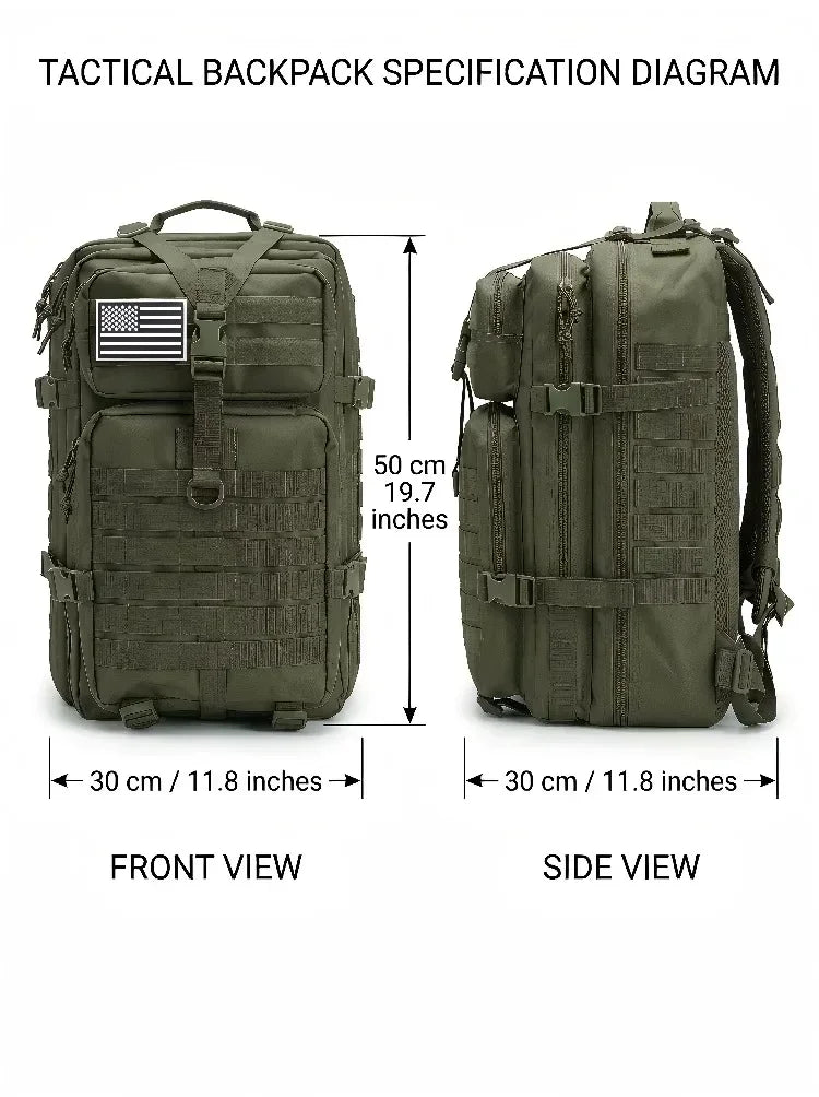 45L Tactical Hunting Backpack Molle Camo Water Resistant Outdoor Field Bag Camping Hiking Trekking Bushcraft Survival Bug Out Bag Large Capacity Rucksack Daypack Men Women Hunters Durable Wear Resistant Heavy Duty Multi Pocke